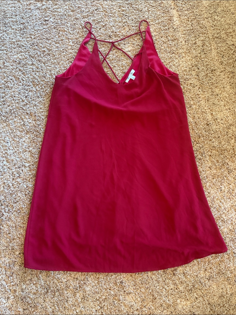 Women’s Strappy V-Neck Dress Burgundy